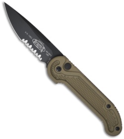 Microtech LUDT OD Green Tactical Automatic Knife (3.4" Black Serr) 135-2OD