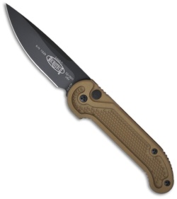 Microtech LUDT Tan Tactical Automatic Knife (3.4" Black Plain) 135-1TA