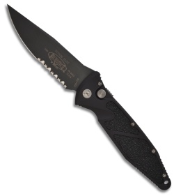 Rare Microtech Mini SOCOM Elite Clip-Point Automatic Knife (3.4" Black Serr)