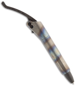 Microtech Marfione Custom Torched Titanium Siphon Pen w/ Carbon Fiber