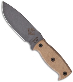 Ontario Bush Series Afghan Knife w/ Tan Micarta Handle (5.38" Gray Plain)