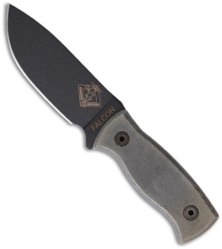 Ontario Ranger Falcon Knife w/ Black Micarta Handle (4.25" Black Plain) 9464