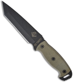 Ontario Ranger RD Tanto Knife Fixed Blade w/ Black Micarta Handle (6.75" Black)