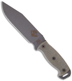 Ontario RBS-6 Bush Knife w/ Black Micarta Handle (6.5" Gray Plain)