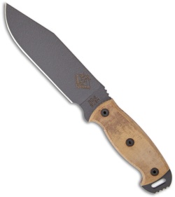 Ontario RBS-6 Bush Knife w/ Tan Micarta Handle (6.5" Gray Plain)