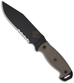 Ontario RD-6 Ready Detachment Knife w/ Black Micarta Handle (6.5" Black Serr)