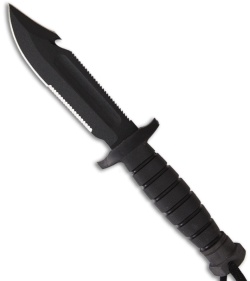 Ontario SPEC PLUS SP24 USN-1 Survival Knife (5" Black Serr) 8480
