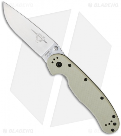 Ontario RAT Model 1 Knife Folder Desert Tan Handle (3.625" Satin Plain) 8848DT