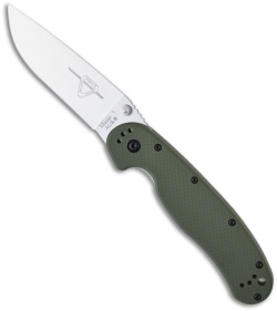 Ontario RAT Model 1 Knife Folder OD Green Handle (3.625" Satin Plain) 8848OD