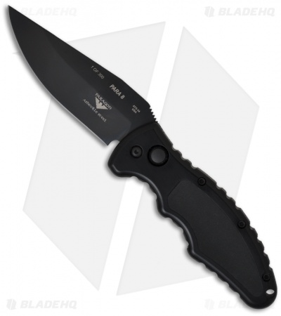 Asheville Steel Paragon Knives PARA-8X Automatic Knife (3.5" Black Plain)