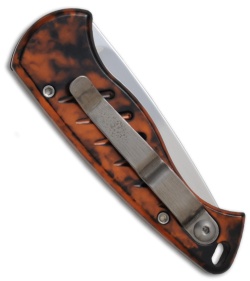 Piranha Fingerling Burnt Orange Automatic Knife (2.5" Mirror Plain)