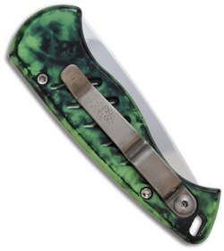 Piranha Fingerling Lime Green Automatic Knife (2.5" Mirror Plain)