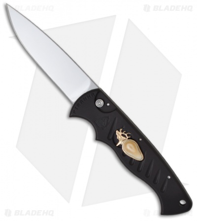 Piranha Knives Custom Pocket Automatic Knife Polished Antler (3.2" Mirror Plain)