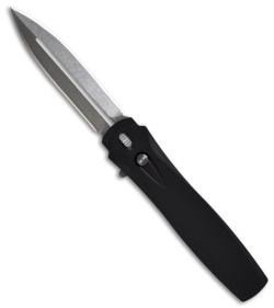 Protech Dark Angel OTF Automatic Knife Black Handle (3.7" Stonewash Plain)
