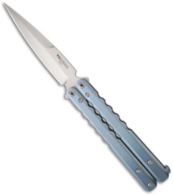 Protech Custom FlyFather Prototype Balisong Butterfly Knife (Blued Titanium)