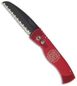 Protech Rescue Response RR-1.5 Red Automatic Knife (3.125" Black Full Serr)