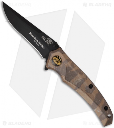 Randall King Camo Phantom Reflex Assist Knife (3.25" Black Plain)