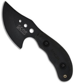 SCAR Blades Apache Fixed Knife w/ Black Scales (3.25" Black Plain)