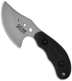 SCAR Blades Apache Fixed Knife w/ Black Scales (3.25" Grey Plain)