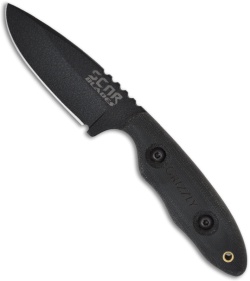 SCAR Blades Grizzly Fixed Knife w/ Black Scales (3.25" Black Plain)