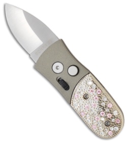 Schrade Knives California Issue Automatic Knife Pink Bling (1.75" Satin) SCAL-BP