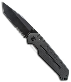Schrade SCH105S Tactical Tanto Folding Knife (3.3" Black Serr)