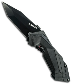 Schrade SCHA3B Black Tanto MAGIC Spring Assisted Knife (2.9" Black Plain)