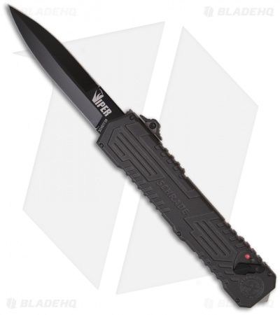 Schrade Viper Out-the-Front Assist Knife (3.5" Black Plain) SCHOTF3B