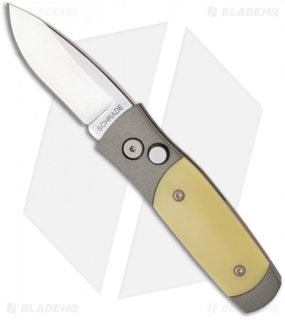 Schrade Smedy Automatic Knife w/ Sim Ivory (2.5" Polished Plain)