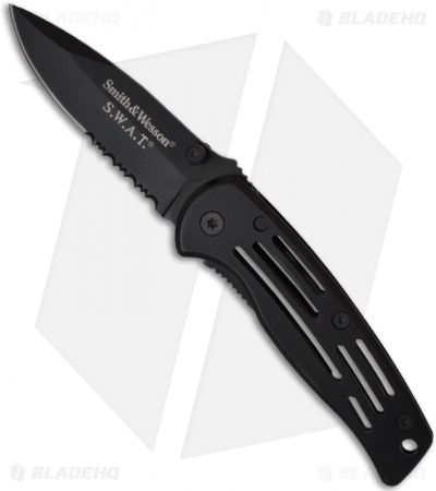 Smith & Wesson SW3300BS Mini SWAT Folding Knife (2.5" Black Serr)