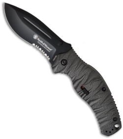 Smith and Wesson Assisted Opening Knife (3.3" Black Serr) SWEE3BS