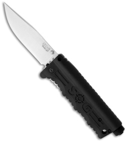 SOG Blade-Light Folding Knife Green LEDs (3.9" Satin Plain) BLT52-N