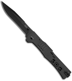 SOG SlimJim XL Black Assisted Opening Knife (4.18" Black Plain) SJ-52