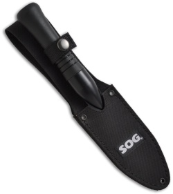 SOG Spirit Knife Fixed Blade w/ Nylon Sheath (4.25" Black Plain) FS-01