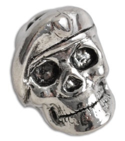Spartan Blades Pewter Beret Skull Lanyard Bead (1)