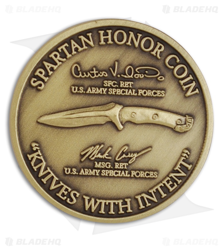 Spartan Blades Honor / Challenge Coin (Antiqued Brass) SC1 Blade HQ