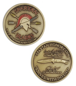 Spartan Blades Honor / Challenge Coin (Antiqued Brass) SC1