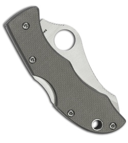 Spyderco Jester Knife Gray G-10 Sprint Run (1.92" Satin Plain) JGGYP