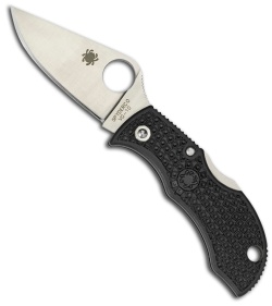 Spyderco ManBug Lightweight Black FRN Pocket Knife (2" Satin Serr) MBKS