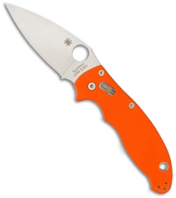 Spyderco Manix 2 Knife Orange G-10 86mm (3.375" Satin Plain) C101GPOR2