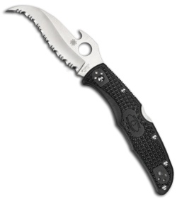 Spyderco Matriarch 2 Knife Emerson Black FRN (3.57" Satin Full Serr) C12SBK2W