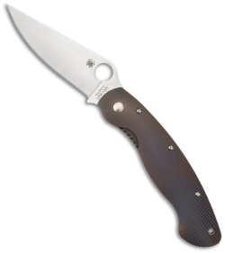 Spyderco Ti-Mil Military Knife w/ Fluted Titanium (4" Satin Plain) C36TIF