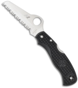 Spyderco Saver Salt Knife C118SBK Black FRN (3.09" Satin Serr)