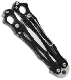 Spyderco SmallFly Butterfly Knife Balisong Flipper Black (3" Satin Plain) B02GP