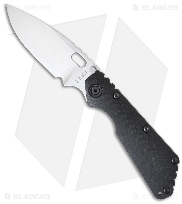 Strider Knives SMFCC Black G10 Folding Knife (3.9" Stonewash Plain