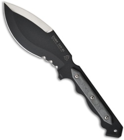 TOPS Knives Cuma Tak-Ri Knife Kukri Fixed Blade (7" Black Plain) CUMATK-01