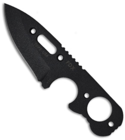 TOPS Knives FDX Skeleton Spear Point Knife Fixed Blade (3" Black Plain) FDX-11