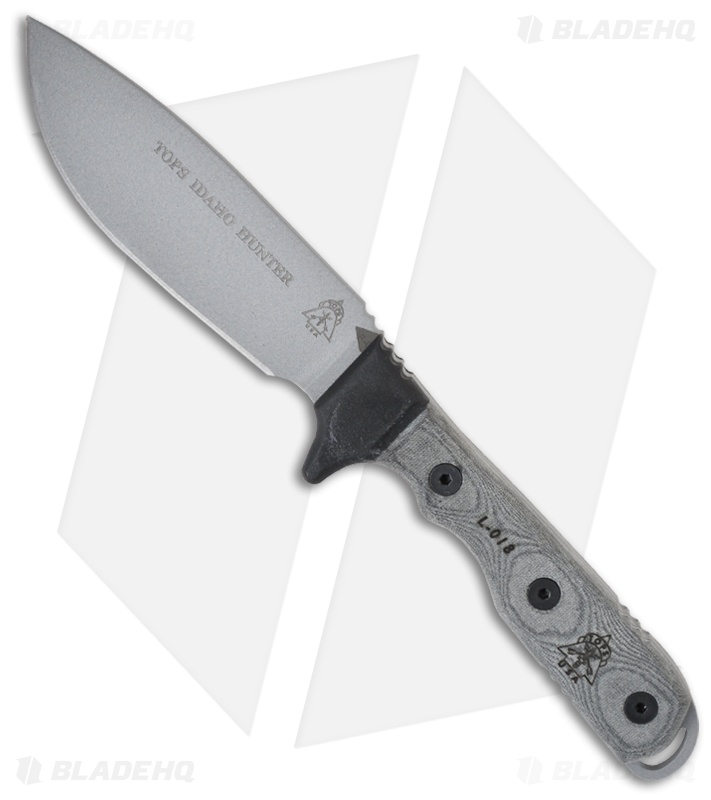 TOPS Knives Idaho Hunter Fixed Blade Knife (4.75" Gray Plain) TIH01