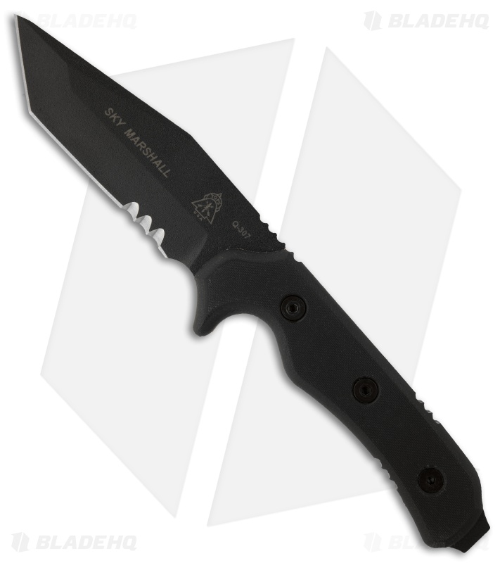 TOPS Knives Sky Marshall Tanto Knife Fixed Blade (4.38" Black Serr) SKY