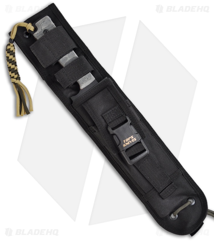 TOPS Knives Prather War Bowie Fixed Blade Knife (7.8" Black) PWB01